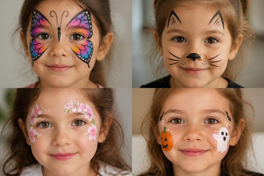 découvrez des idées de maquillage enfant visage faciles à réaliser : papillon, chat, fleurs et modèles parfaits pour halloween. amusez-vous à transformer vos enfants en personnages féeriques et amusants !