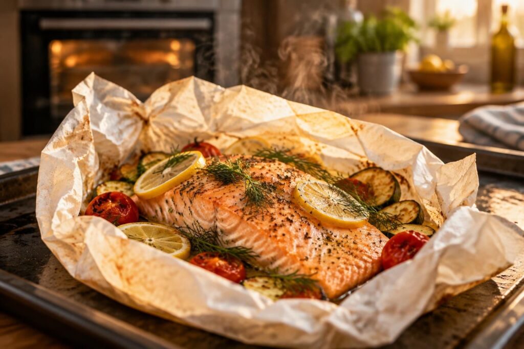 découvrez les temps de cuisson du saumon en papillote, au four ou à la vapeur, et nos astuces gourmandes pour un poisson tendre et savoureux.